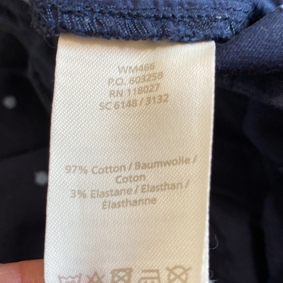 Boden Rachel Spot Chino NAVY WITH BLUE POLKA DOTS Trousers Sz 8 - Picture 14 of 15